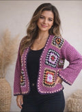 Boho Crochet Cardigan – Handmade Granny Square Crochet Sweater for Women