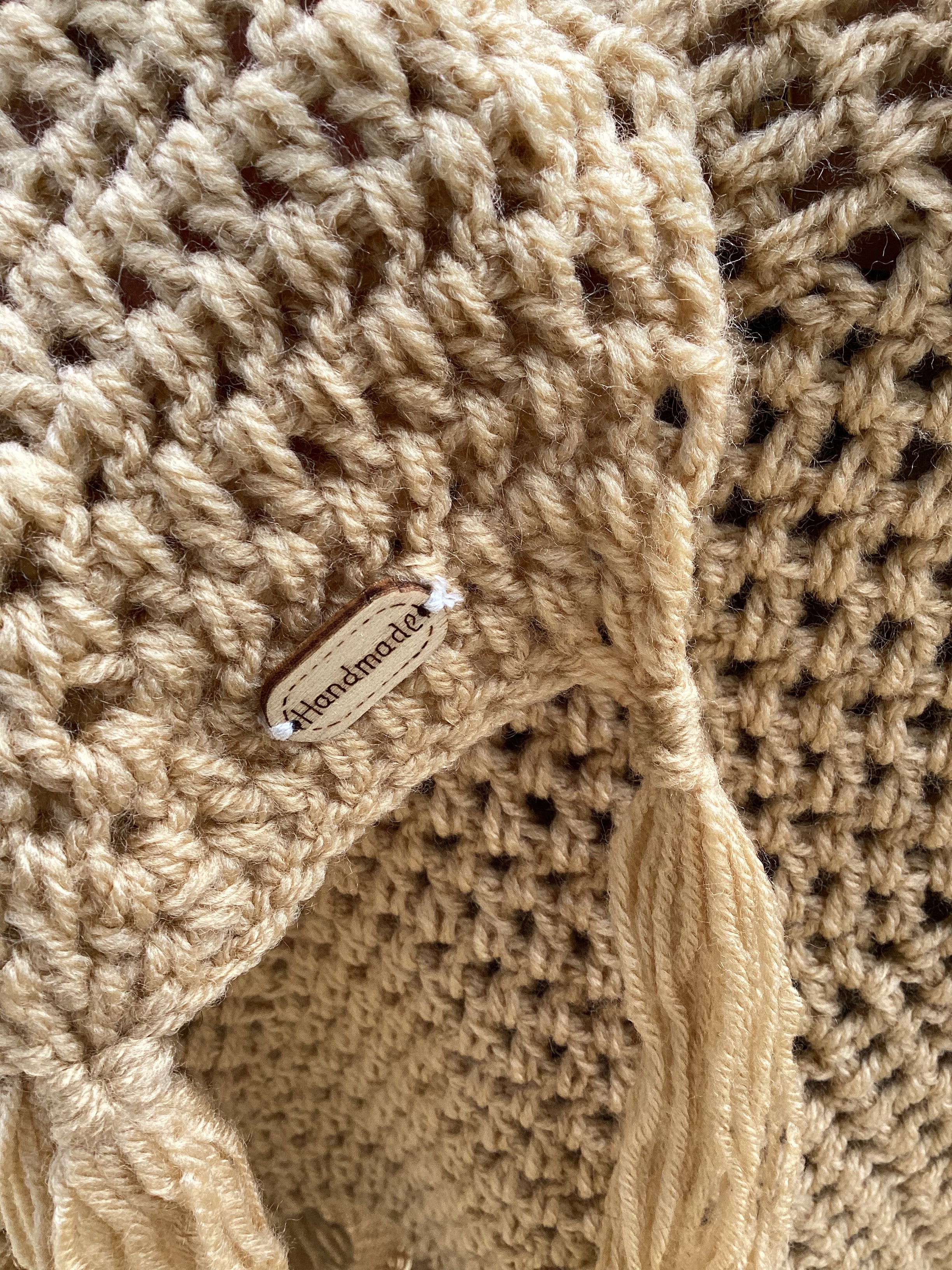 Boho Crochet Throw Blanket, Handmade Fringe Blanket, Bohemian Sofa Throw, Rustic Farmhouse Blanket, Cozy Crochet Afghan, Boho Home Decor