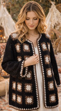 Chaqueta de crochet estilo granny squares – Boho vintage
