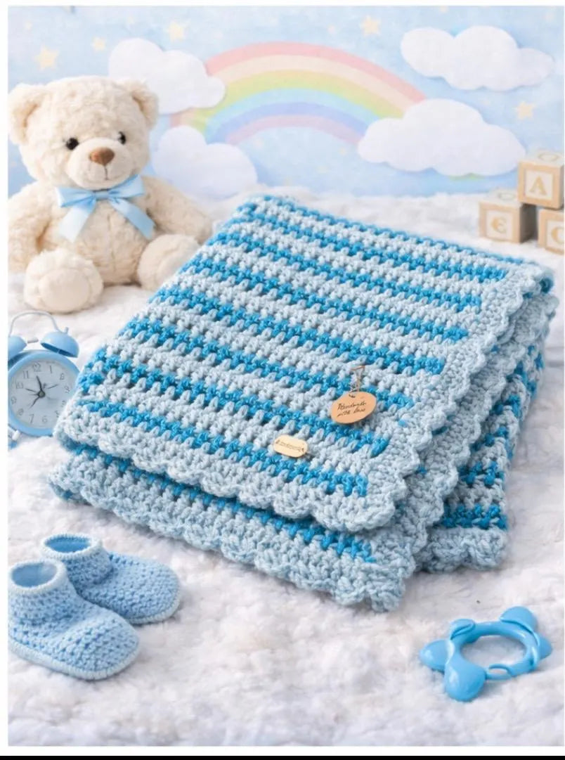 Handmade Crochet Baby Blanket – Soft Multicolor Granny Stitch // Manta de Bebé Tejida a Crochet – Puntada Granny Multicolor