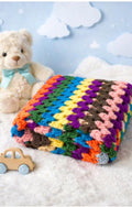 Handmade Crochet Baby Blanket – Soft Multicolor Granny Stitch // Manta de Bebé Tejida a Crochet – Puntada Granny Multicolor