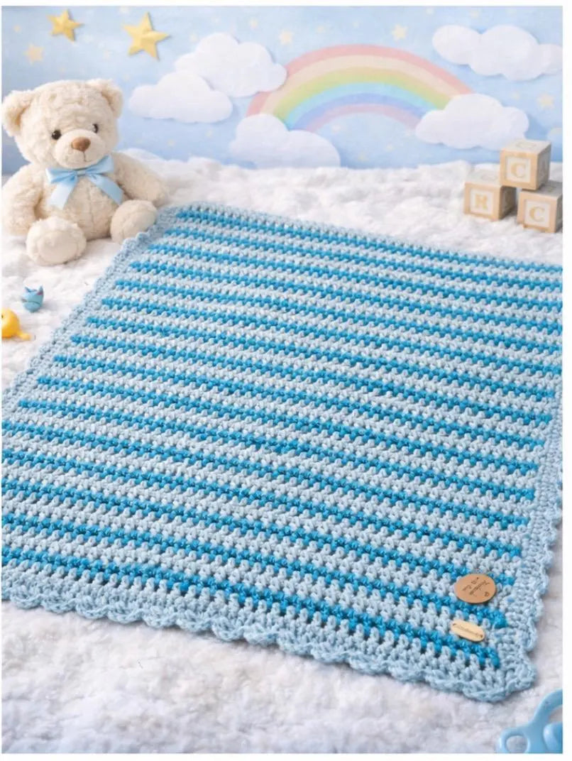 Handmade Crochet Baby Blanket – Soft Multicolor Granny Stitch // Manta de Bebé Tejida a Crochet – Puntada Granny Multicolor