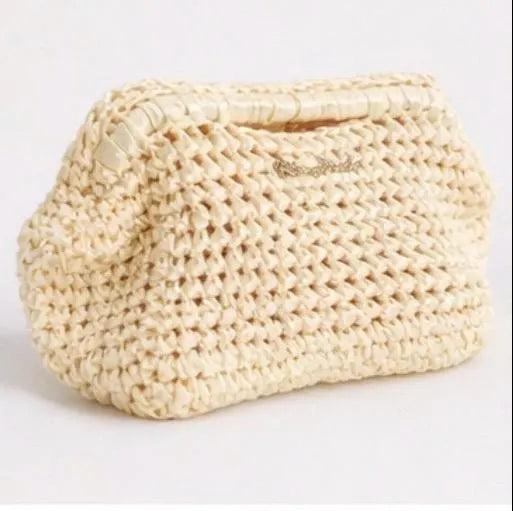 Bolso clutch crochet artesanal color crema | Bolso boho hecho a mano | Bolso verano Ibiza | Complemento slow fashion
