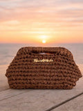 Bolso Clutch Crochet Marrón Hecho a Mano | Mini Bolso Ibiza Verano | Handmade Woven Purse | Regalo Mujer