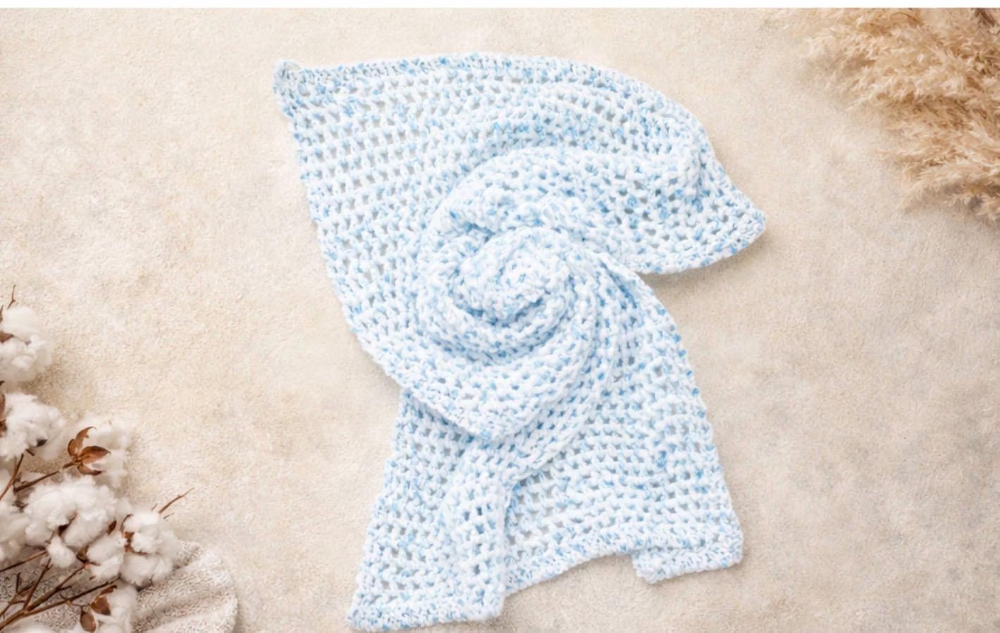 Manta Bebé Tejida a Mano | Manta Crochet Suave para Recién Nacido | Regalo Baby Shower | Handmade IbizaModa Baby