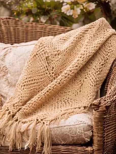 Boho Crochet Throw Blanket, Handmade Fringe Blanket, Bohemian Sofa Throw, Rustic Farmhouse Blanket, Cozy Crochet Afghan, Boho Home Decor